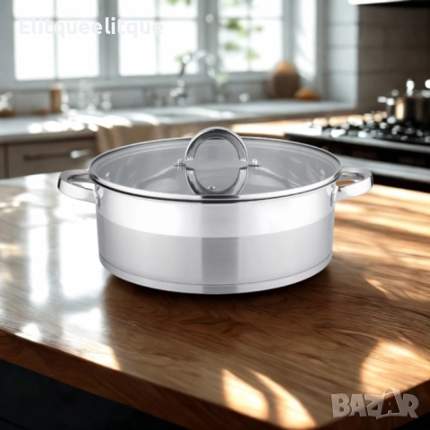 Тенджери Bohmann, Неръждаема стомана, Индукция, Закалено стъкло, снимка 2 - Съдове за готвене - 52222208