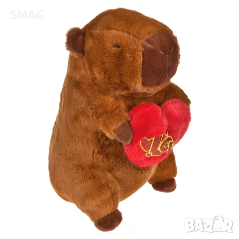 Плюшена капибара с червено сърце за Свети Валентин 40 см_1252666