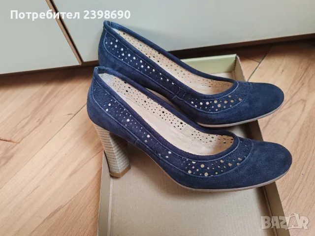 Дамски обувки от естествен велур, снимка 2 - Дамски обувки на ток - 49632344