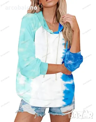 Нов дамски суичър с качулка Tie Dye, 3цвята , снимка 14 - Суичъри - 48456824