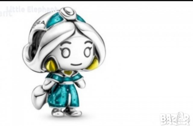 Сребърен елемент Пандора,Дисни,"Смелата Жасмин"/нов