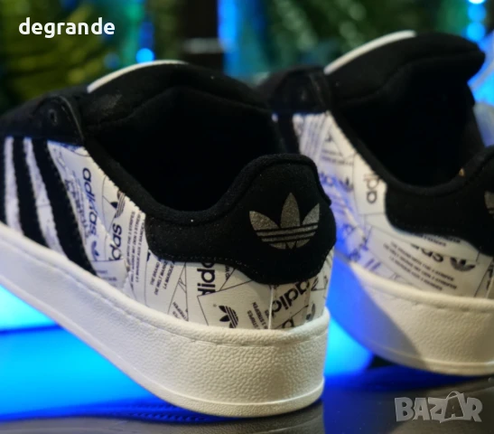 НАМАЛЕНИ Дамски кецове Adidas Campus цвят бяло и черно, снимка 2 - Кецове - 51268470