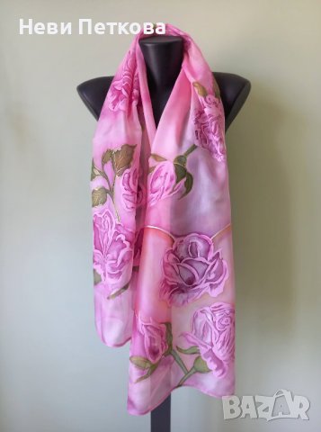 Рисуван копринен шал РОМАНТИКА 2