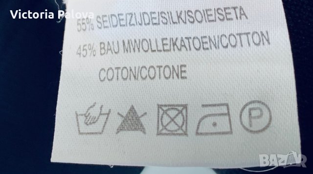 Черна блуза с копчета копринен трикотаж Германия, снимка 4 - Блузи - 44457864