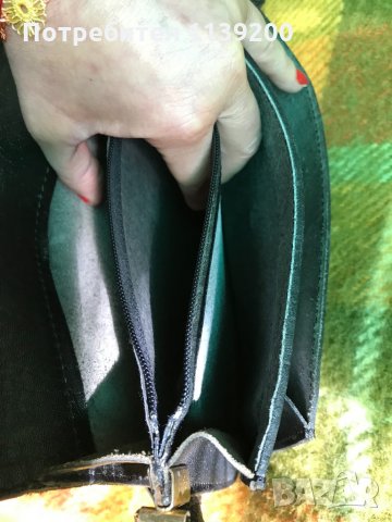Дамска италианска малка черна чанта естествена кожа дълга дръжка, снимка 6 - Чанти - 34944261