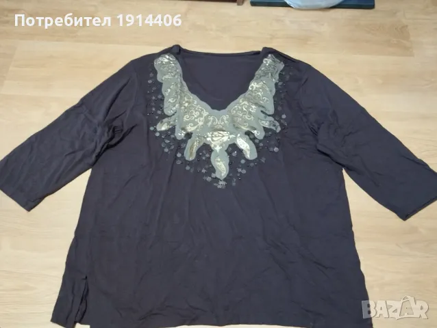 Елегантна бутикова  дамска блуза голям размер, снимка 17 - Тениски - 50044403