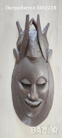 дърворезба Африка маска голяма масив за ценители , снимка 1