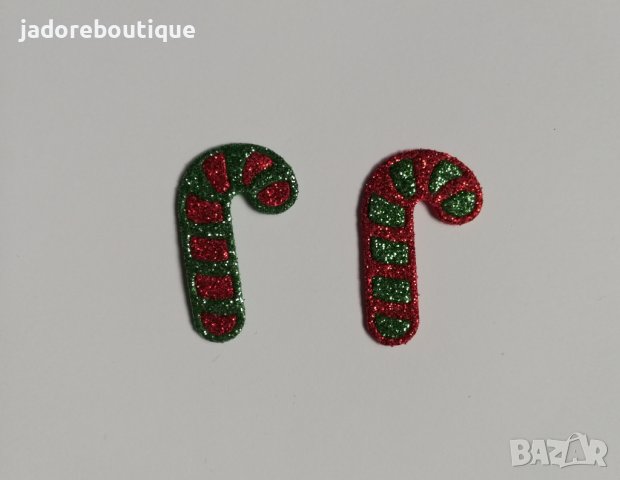 Елемент от гумена хартия EVA коледно бастунче 4 бр скрапбук декорация , снимка 1