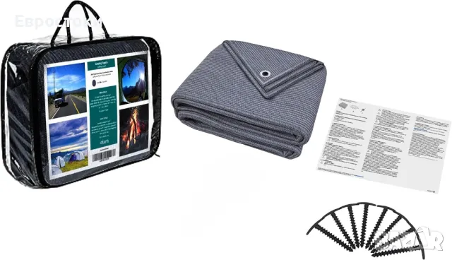 Valuents Подложка за палатка, за къмпинг на открито от издръжлив полиетилен (HDPE). Синьо/Сиво