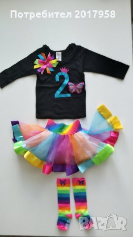 Комплект пола, блуза и чорапки за 2 годишно момиченце, снимка 1