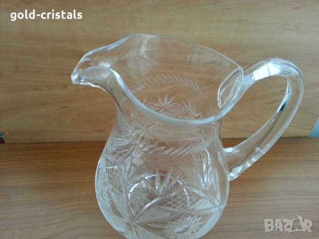 голяма кристална кана, снимка 10 - Антикварни и старинни предмети - 29843286