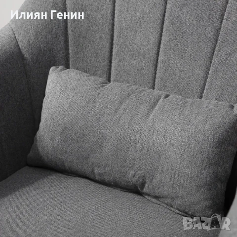 Въртящ се стол HOMCOM, Офис стол с регулируема височина, Полиестер, 60 x 60 x 79-91 см, снимка 6 - Столове - 50441997