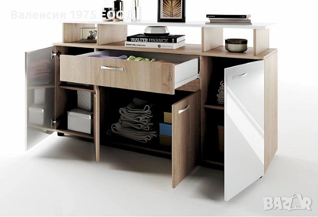 Скрин Сити 3056 сонома, орех или комбинация бяло/ арвен, снимка 12 - Скринове - 36581924