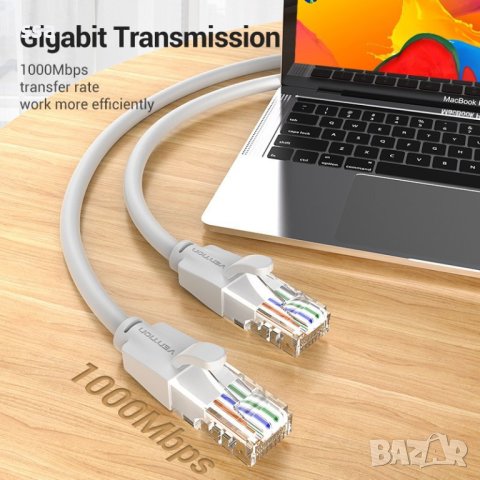 Vention Кабел LAN UTP Cat.6 Patch Cable - 3M Gray - IBEHI, снимка 9 - Кабели и адаптери - 44231619