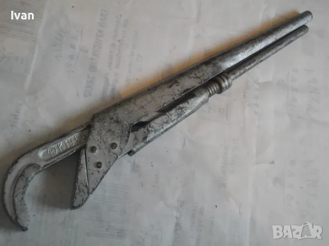 БЪЛГАРСКИ СОЦ ВОДОПРОВОДЕН КЛЮЧ ШАРНИРЕН 2" ЦОЛА 55см/захват 70мм ОТЛИЧЕН, снимка 6 - Други инструменти - 48228676