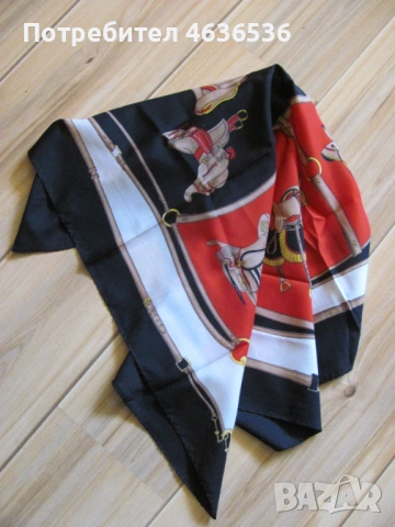 Винтидж Дамски шал MARC LAURY PARIS , 76х76см., снимка 7 - Шалове - 53258800