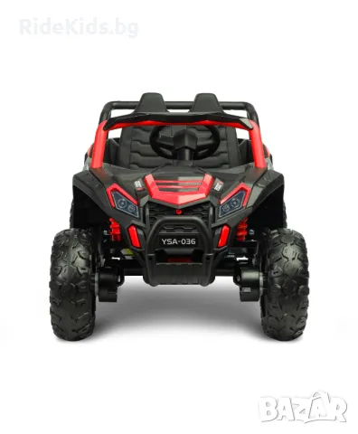 Офроуд акумулаторен автомобил AXEL – Червен, 4x4, с дистанционно и LED, снимка 4 - Детски велосипеди, триколки и коли - 50099511