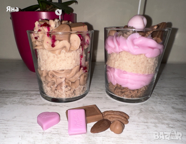 Свещ торта в чаша, снимка 1