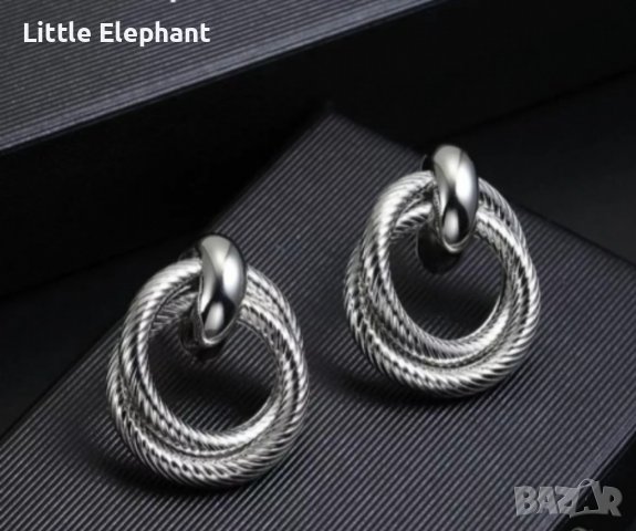 Sale Обеци със змийска плетка халки,double,клип/нови