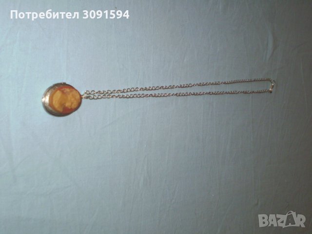 Медальон пендатив камея бял метал, снимка 4 - Антикварни и старинни предмети - 39343520