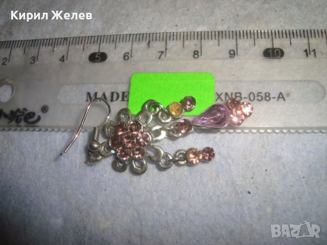 КРАСИВА ФЛОРАЛНА ПОСРЕБРЕНА РЕТРО ВИНТИДЖ КРИСТАЛНА ОБЕЦА от БЛАГОРОДНА СТОМАНА АРТ ВИСУЛКА 31627, снимка 7 - Обеци - 38056320