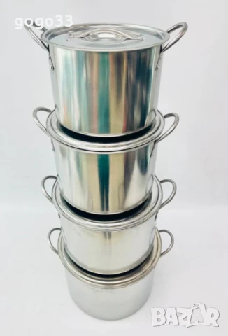 Тенджери от неръждаема стомана, 4 броя, снимка 4 - Съдове за готвене - 48925674