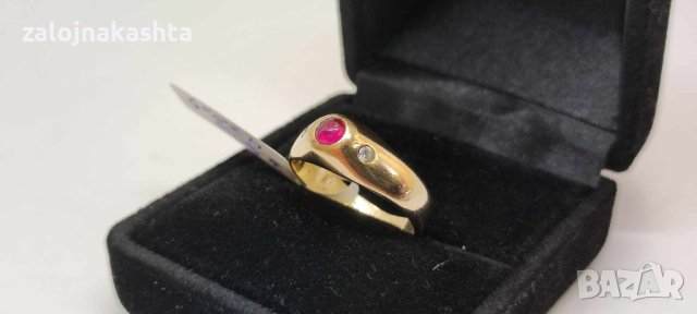 Златен пръстен  Рубин-3,90гр/14кр, снимка 2 - Пръстени - 42733133