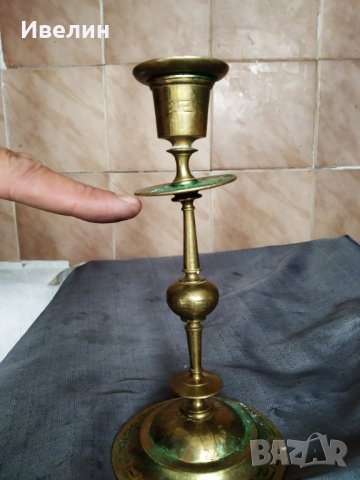 бронзов свещник, снимка 2 - Антикварни и старинни предмети - 30213841