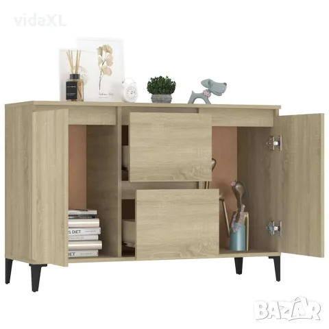 vidaXL Сайдборд, дъб сонома, 102x35x70 см, инженерно дърво, снимка 3 - Бюфети - 56147828
