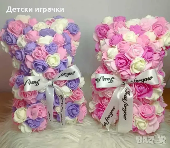 Мече от рози в подаръчна кутия 25см 40см, BG Rose Bear, снимка 8 - Подаръци за жени - 50344916