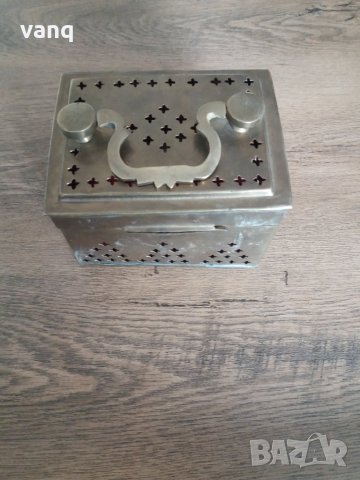 Немска  месингова кутия за бижута,сандъче, снимка 4 - Антикварни и старинни предмети - 30782460