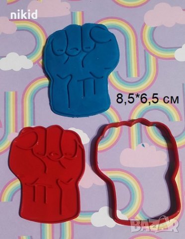 Юмрук Хълк пластмасов резец форма за сладки тесто фондан бисквитки украса торта декор