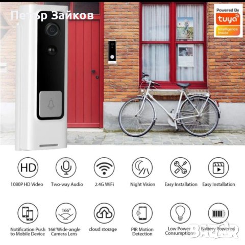 Tuya смарт Wifi звънец с камера, снимка 5 - Друга електроника - 40568890