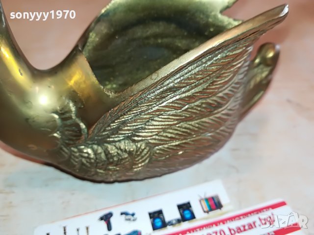 ЛЕБЕД-МЕД/МЕСИНГ МАСИВЕН ОТ ШВЕЦИЯ 1311221516, снимка 11 - Антикварни и старинни предмети - 38657078