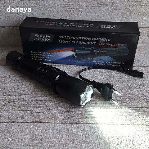 1891 Led Фенер с електрошок и лазер Police 900000KV, снимка 3 - Къмпинг осветление - 31781717