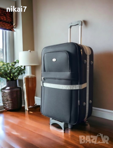 WeTravel пътнически куфар TRANSIT черен 3 колела 78/52/33разширяем+5см