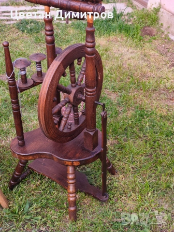 Антикварен традиционен дървен чекрък за предене на вълна, снимка 5 - Антикварни и старинни предмети - 54209011