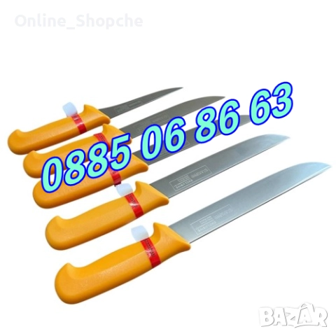 Комплект от професионални месарски ножове 5 части + брус за заточване, снимка 2 - Други - 51844388