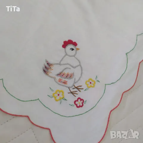Великденска покривка, бродерия 100% памук, снимка 2 - Покривки за маси - 49510671
