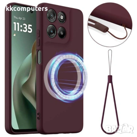 Защитен силиконов калъф с MagSafe за Motorola Moto G67 Power 5G / G57 Power 5G - Удароустойчив, Вкл., снимка 2 - Резервни части за телефони - 53354296