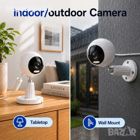 Интелигентна Wi-Fi Камера – 3MP, Двулентова (2.4G/5G Wi-Fi), Цветно Нощно Виждане и Двупосочно Аудио, снимка 5 - IP камери - 55736330
