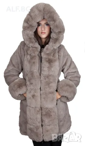 Зимна двулицева дамска Парка 4069 бежов / бежов, снимка 1