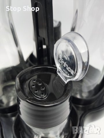 Оливерник сет 5 части стъкло и пластмаса , снимка 2 - Аксесоари за кухня - 39834814