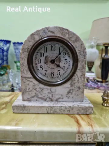 Стар рядък антикварен колекционерски френски настолен механичен часовник , снимка 1