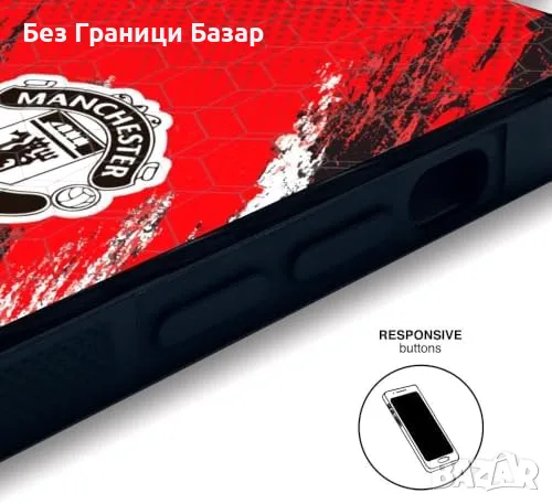 Нов кейс Айфон Manchester United FC Калъф за Apple iPhone 13 Официален 3D Черен, снимка 4 - Калъфи, кейсове - 55960184