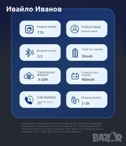 Блутут клипс слушалки, снимка 14 - Bluetooth слушалки - 51078847