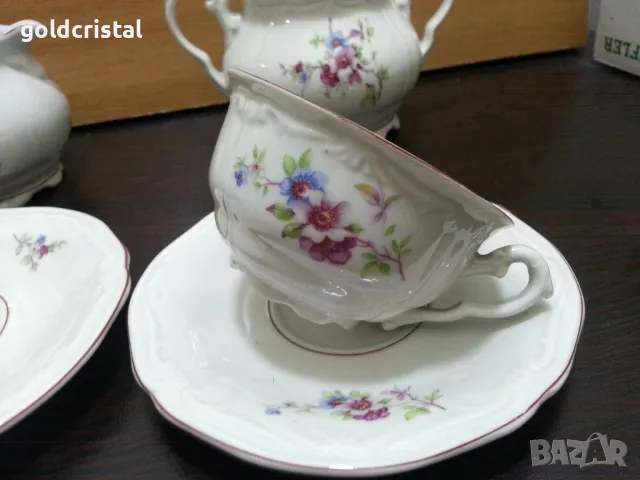 Стар български порцелан чаши за чай чайник захарница латиера , снимка 5 - Антикварни и старинни предмети - 47570817