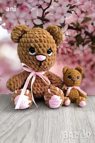 ръчно плетени Мечета амигуруми , снимка 4 - Плюшени играчки - 49858911