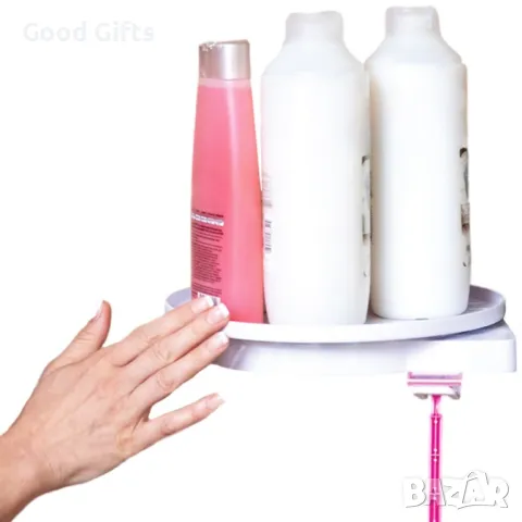 Ъглов рафт с вакуумни вендузи въртящ се на 360 градуса, снимка 2 - Други стоки за дома - 50207461