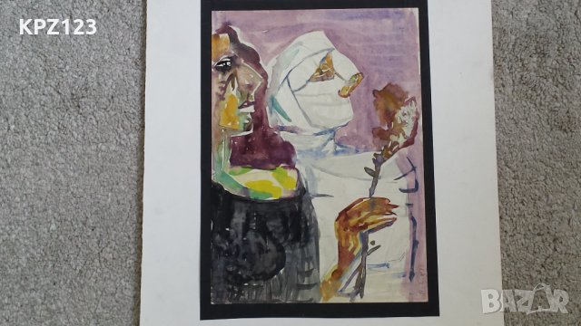 КАРТИНА АБСТРАКЦИЯ 87 год. АКВАРЕЛ, снимка 2 - Картини - 29110144